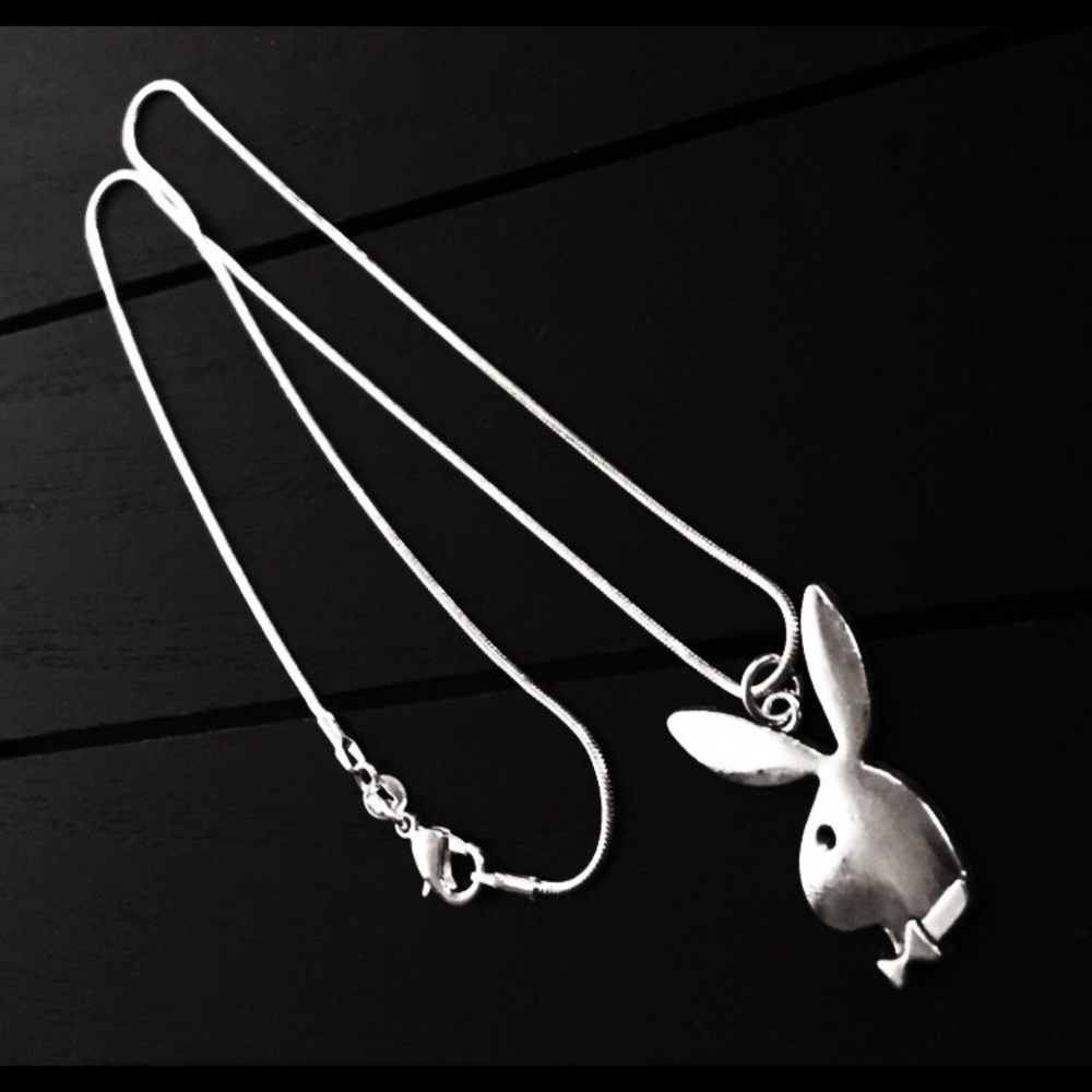 925 Silver Plated Necklace with Playboy Bunny
